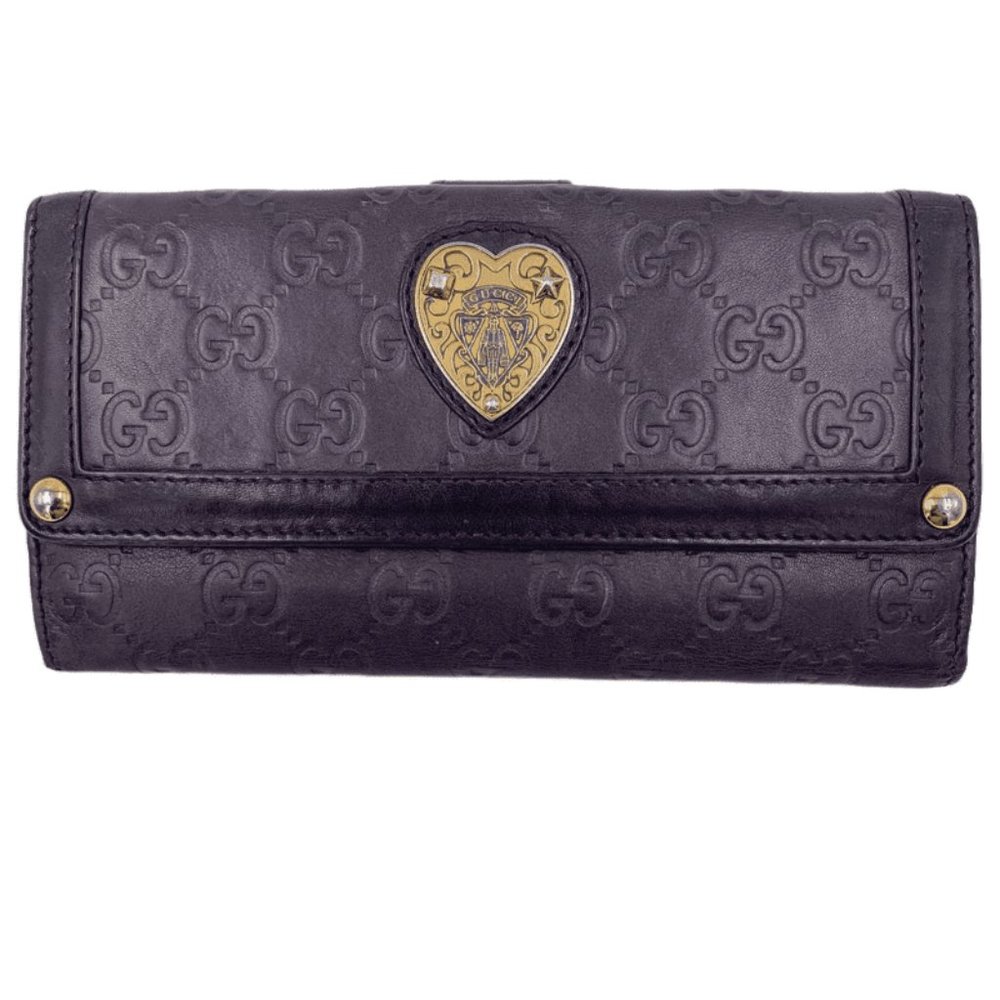 Authentic Gucci GG Dark Brown Long Wallet